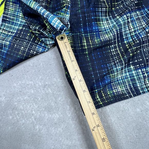Nike Swim Trunks Mens Size Medium Blue Plaid Elastic Waist Stretch Swim Shorts - Picture 9 of 13